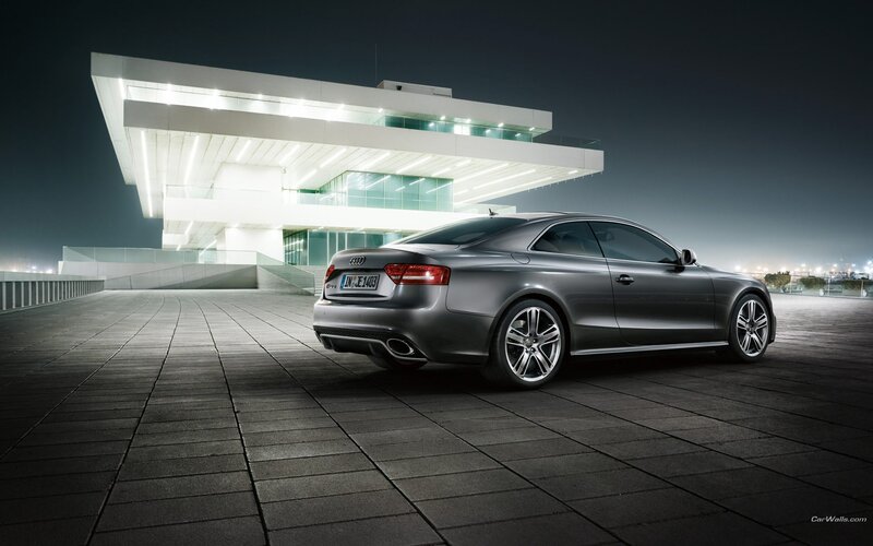 Silver Audi Coupe — Gray, Dramatic, Night