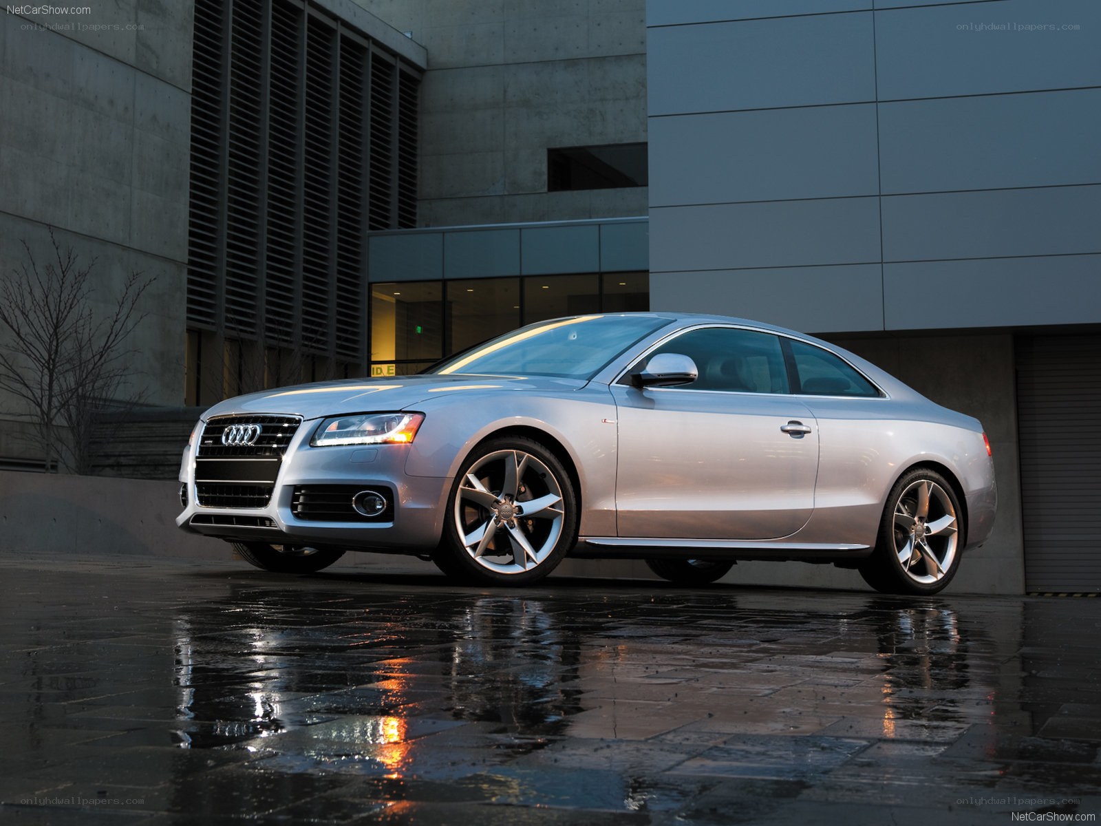 silver audi coupe parked