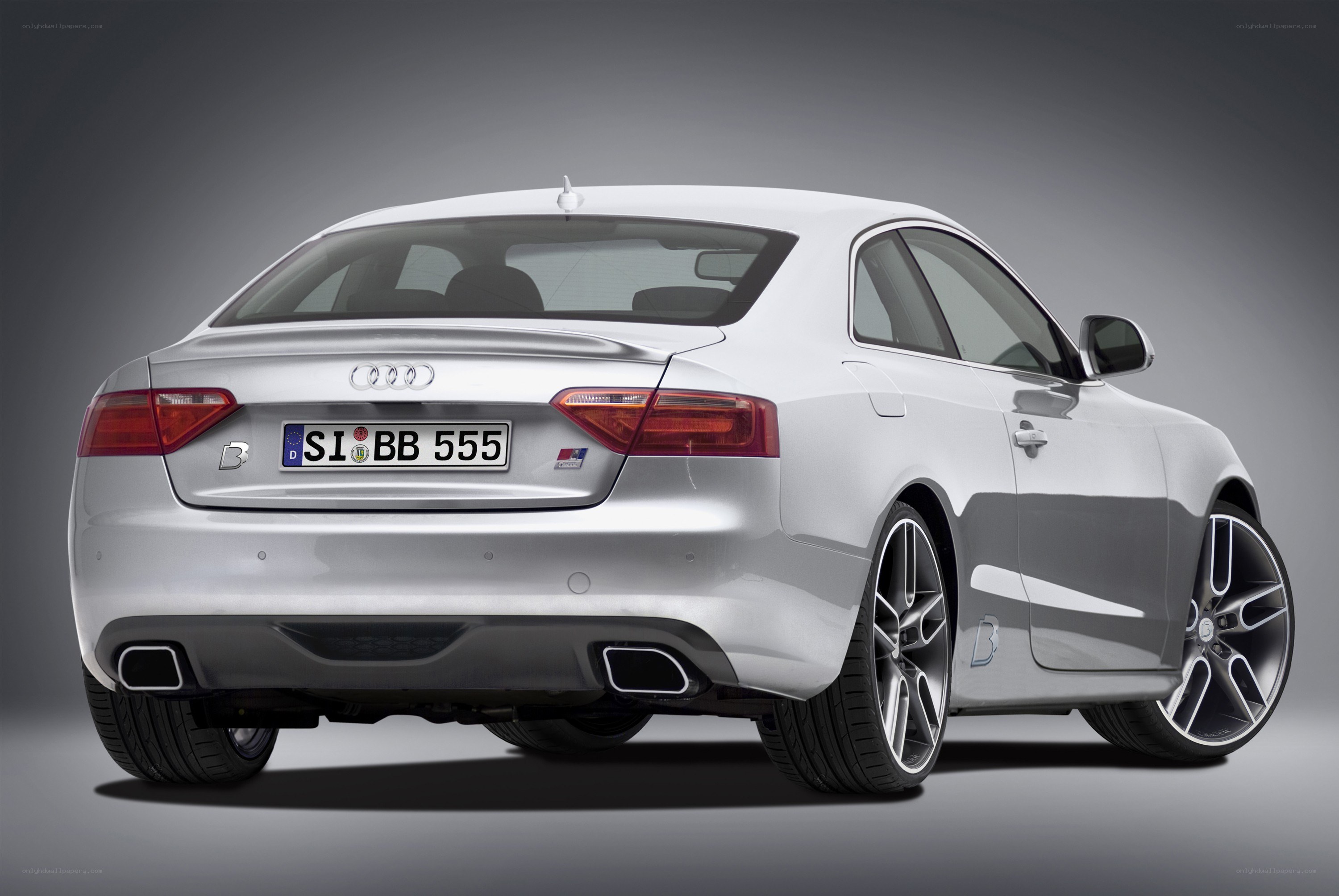 silver audi coupe rear view