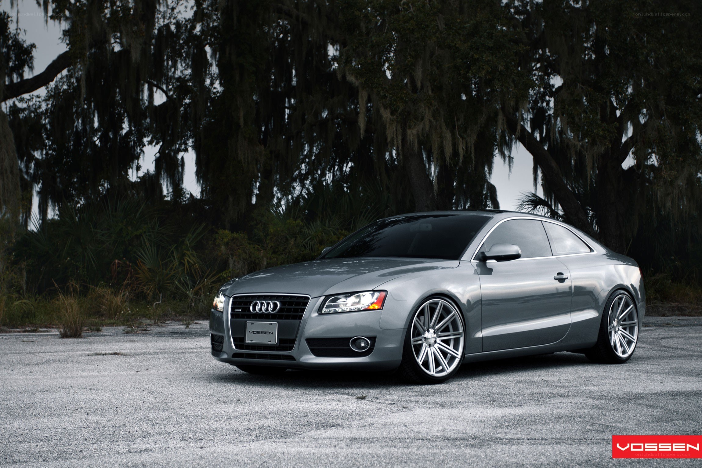 Silver Audi Coupe with Vossen Wheels