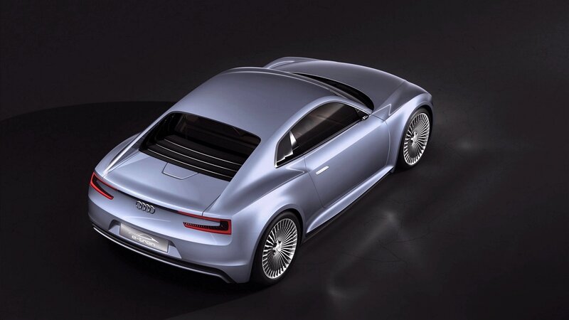 Silver Audi E-tron Concept — Dramatic, 3d Render, Car