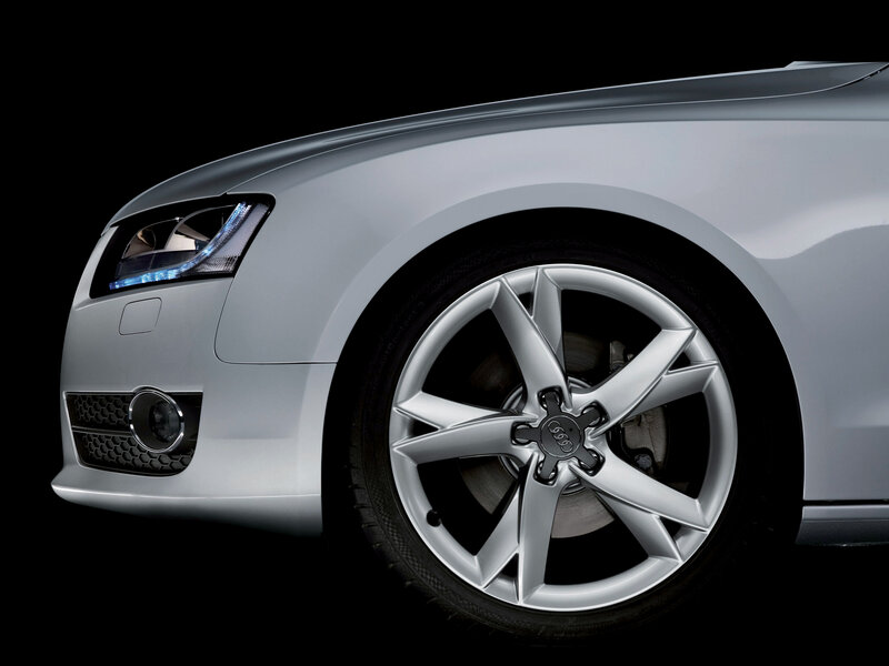 silver audi front wheel