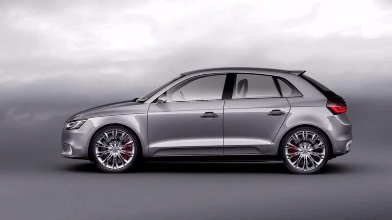 silver audi hatchback car