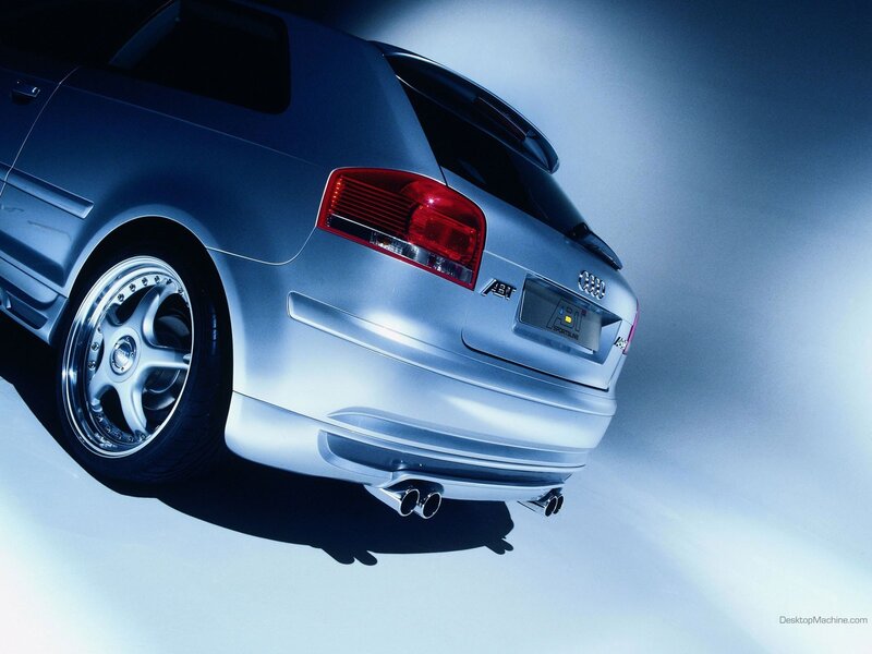 silver audi hatchback rear view