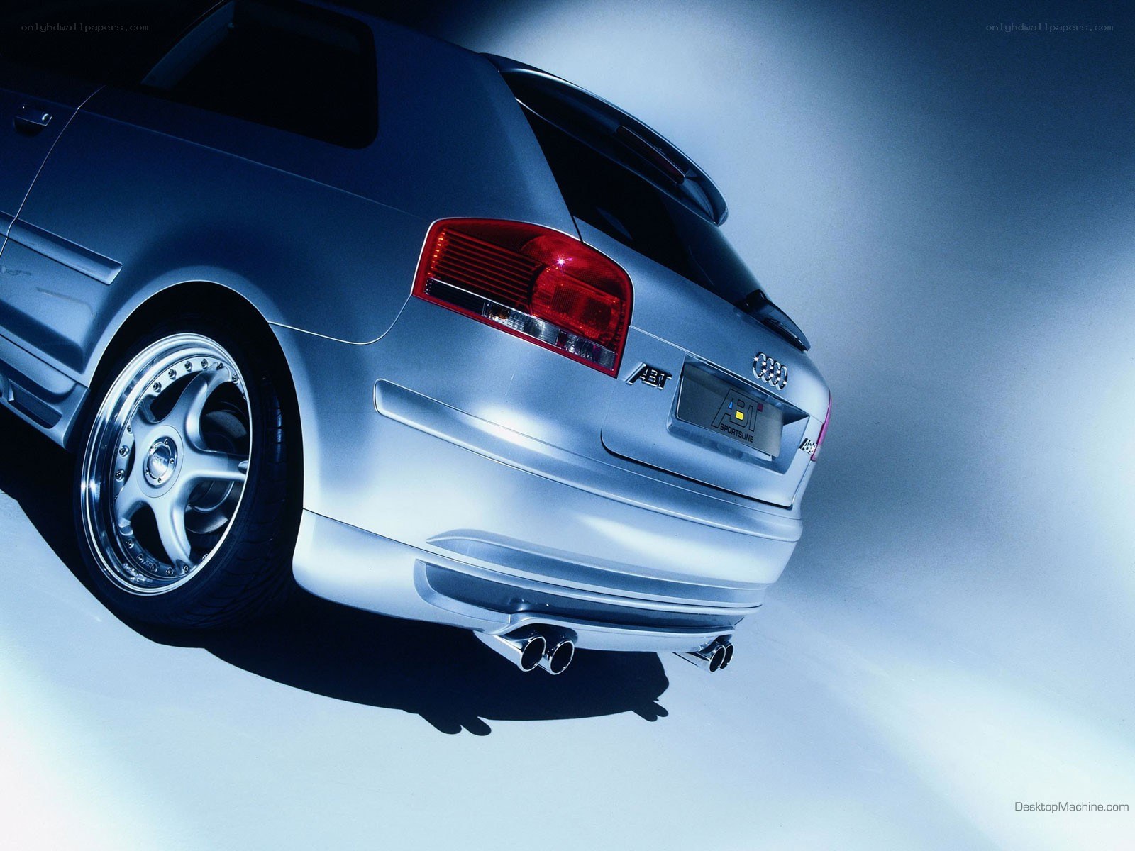 silver audi hatchback rear view