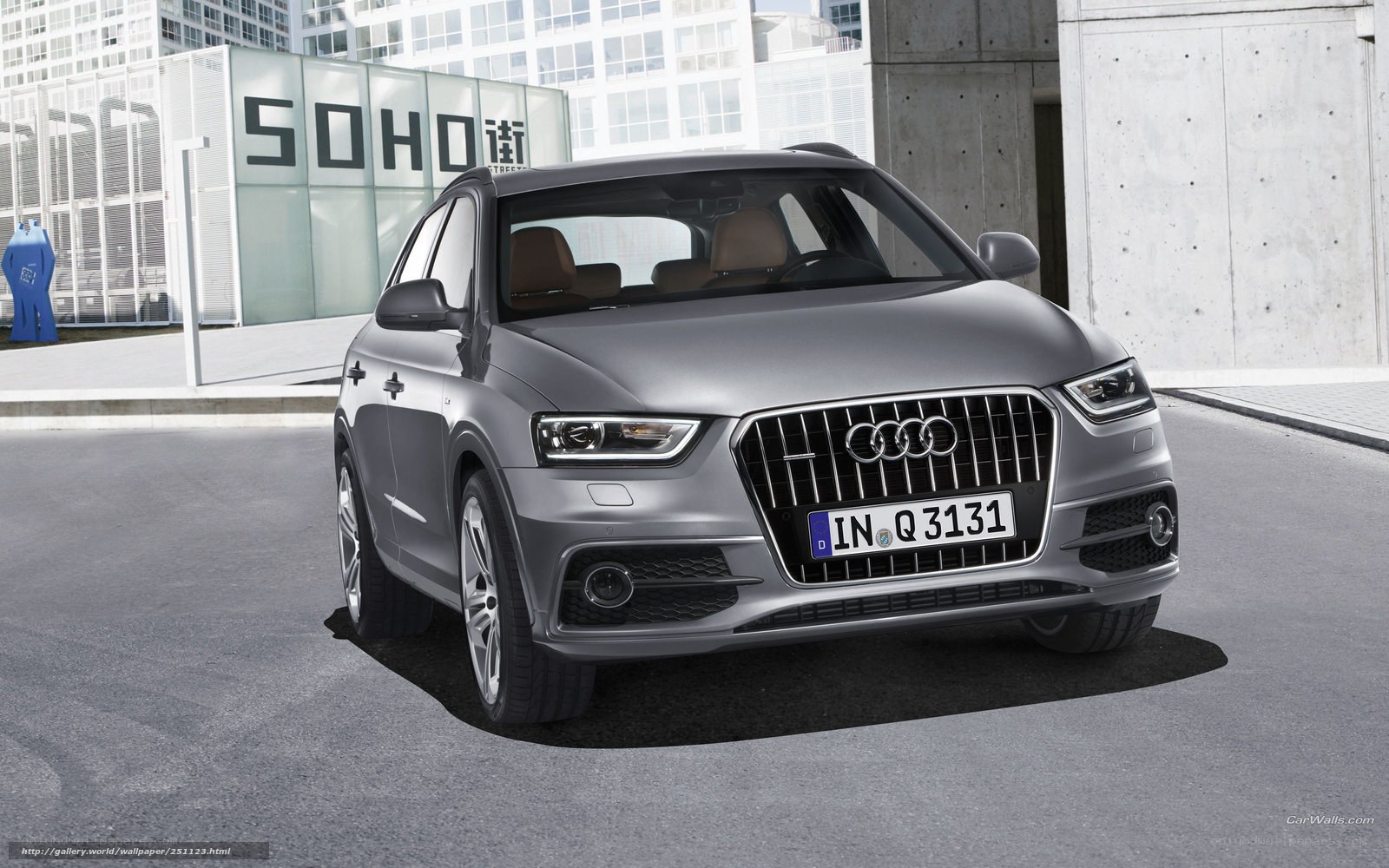 Silver Audi Q3 in urban setting