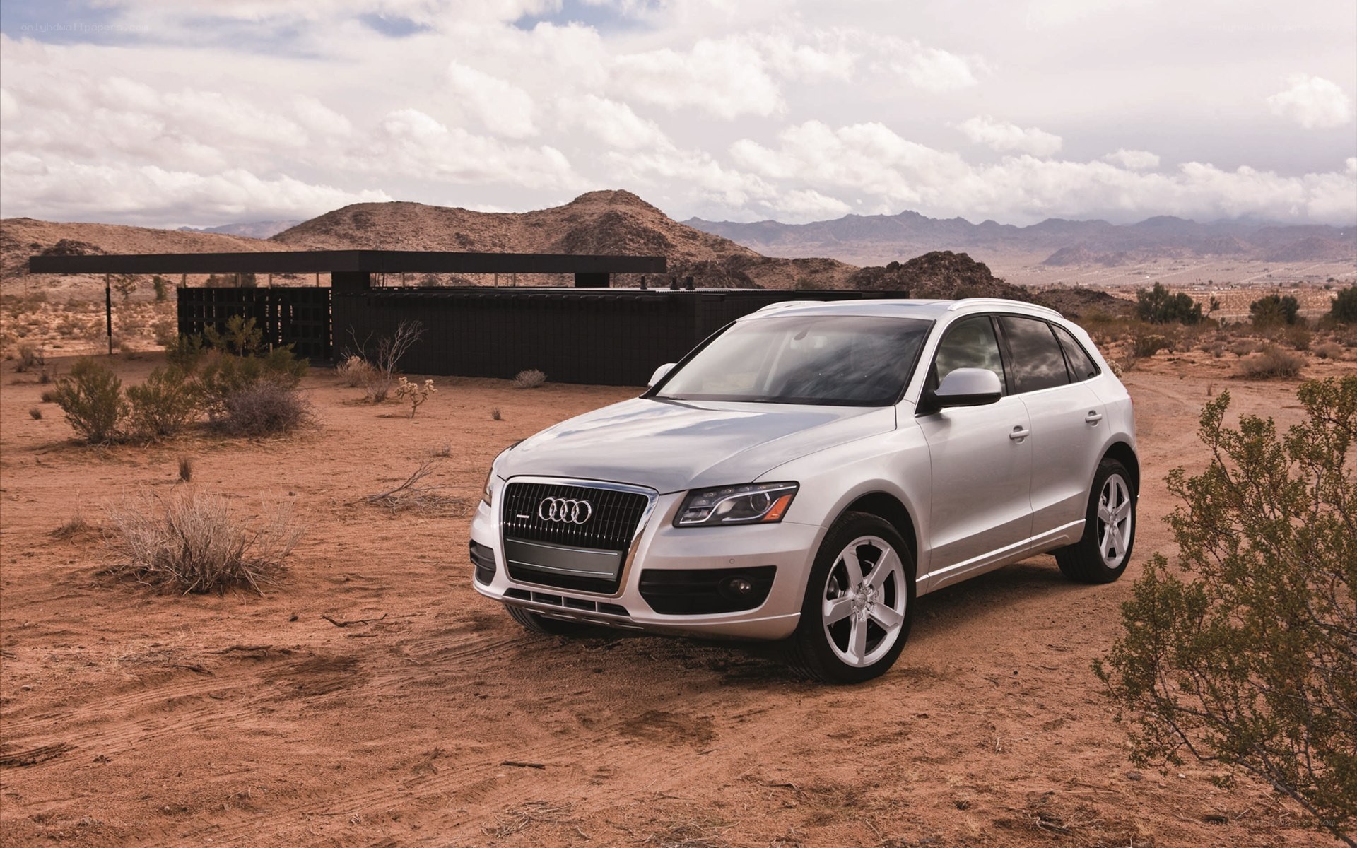 Silver Audi Q5 in desert