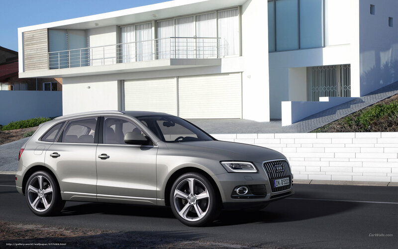 Silver Audi Q5 in front of modern house