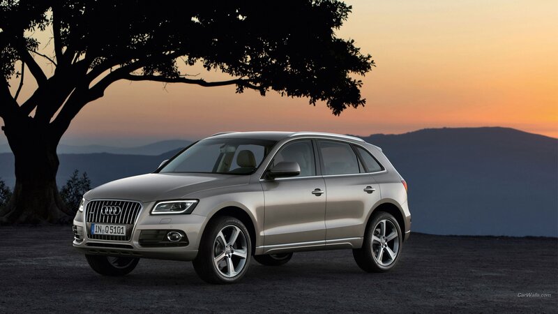 Silver Audi Q5 Suv — Serene, Sunset, Photograph, Tree, Mountains