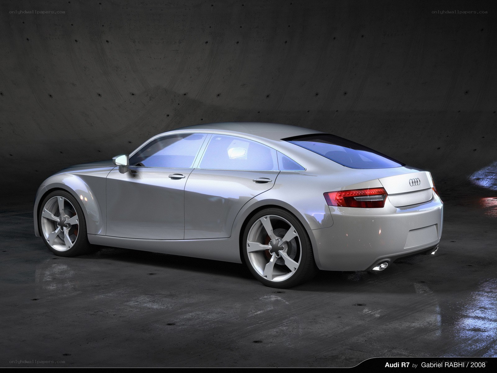 Silver Audi R7 concept car