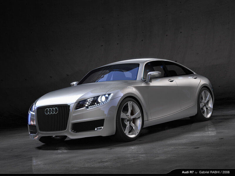 Silver Audi R7 Concept Car — Dramatic, 3d Render