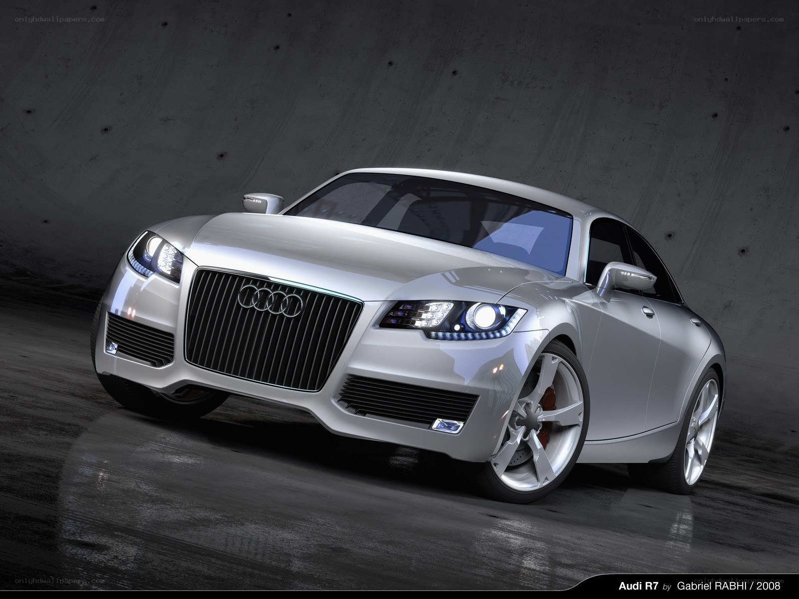 Silver Audi R7 concept car