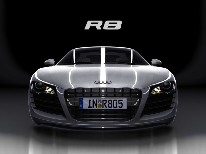 Silver Audi R8 Car — Dramatic, 3d Render
