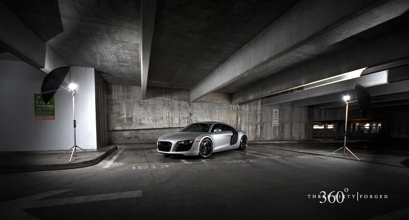 Silver Audi R8 Car — Gray, Dramatic, Night, Photograph