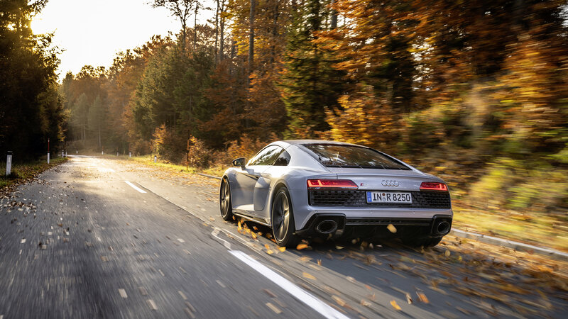 Silver Audi R8 Car — Gray, Dynamic