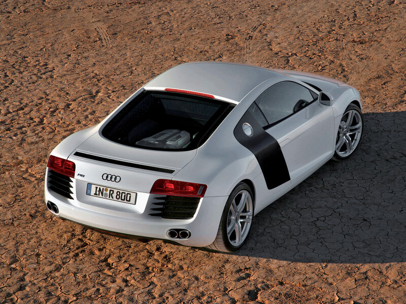 Silver Audi R8 Car — White, Dramatic