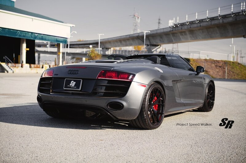 Silver Audi R8 Convertible — Gray