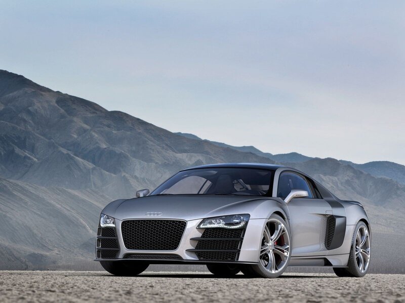 Silver Audi R8 in desert