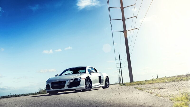silver audi r8 on a road