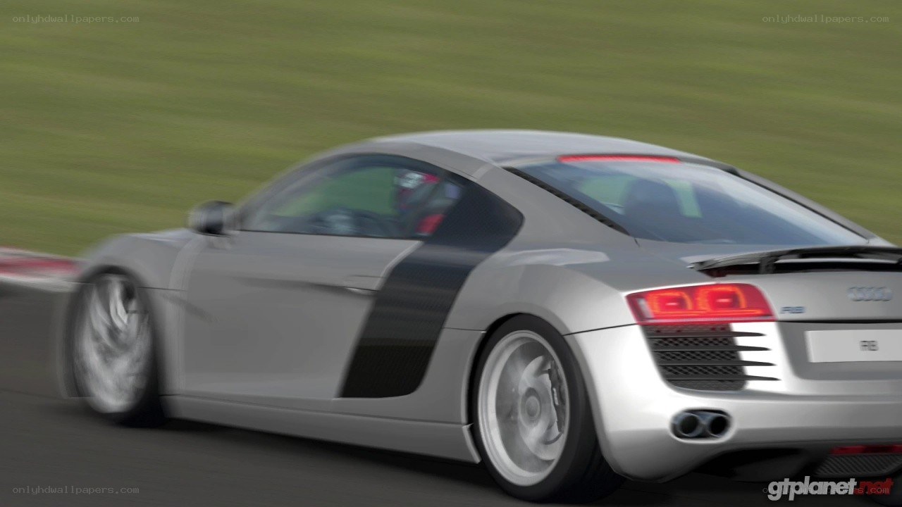 silver audi r8 on racetrack