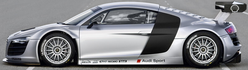 silver audi r8 race car
