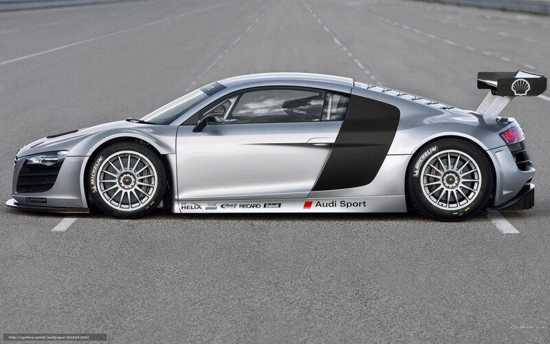 Silver Audi R8 race car