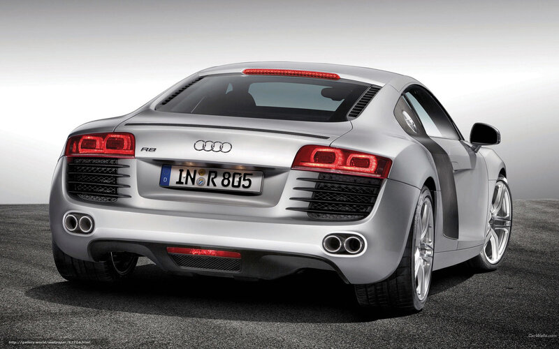 silver audi r8 rear view