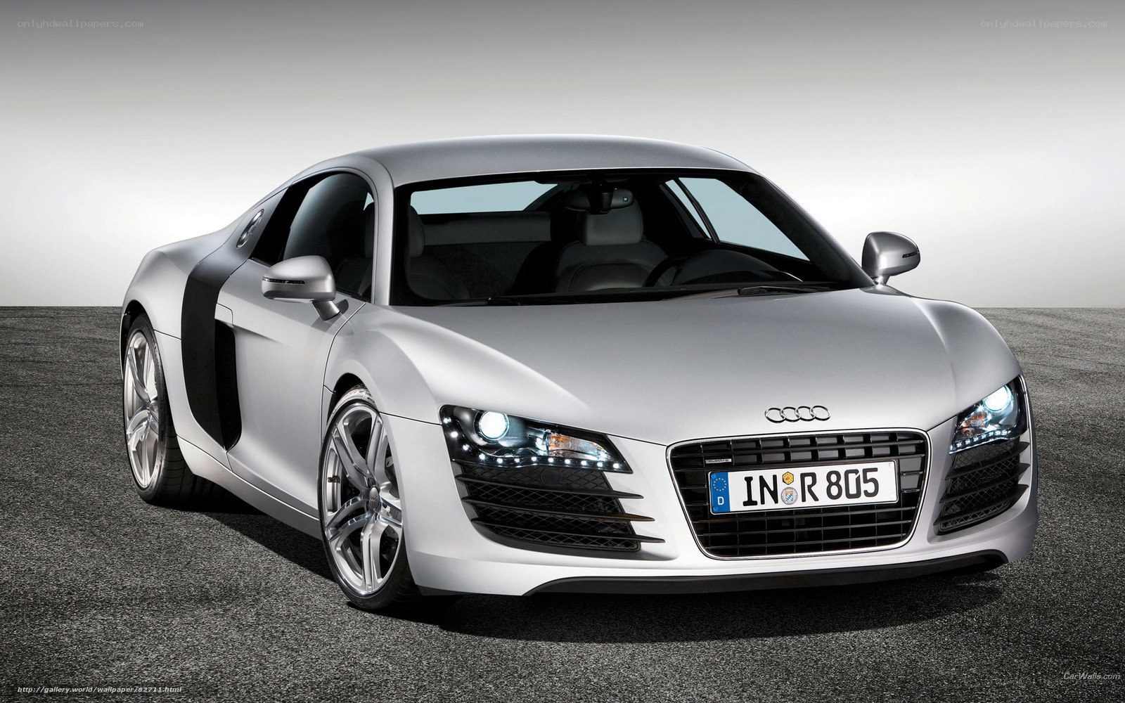Silver Audi R8 sports car