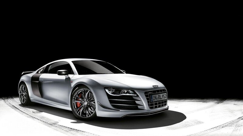 silver audi r8 sports car
