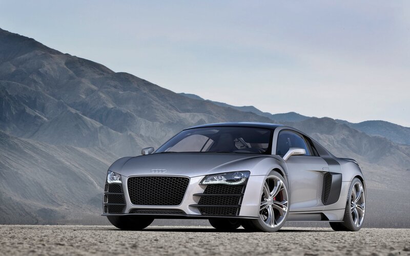 Silver Audi R8 sports car