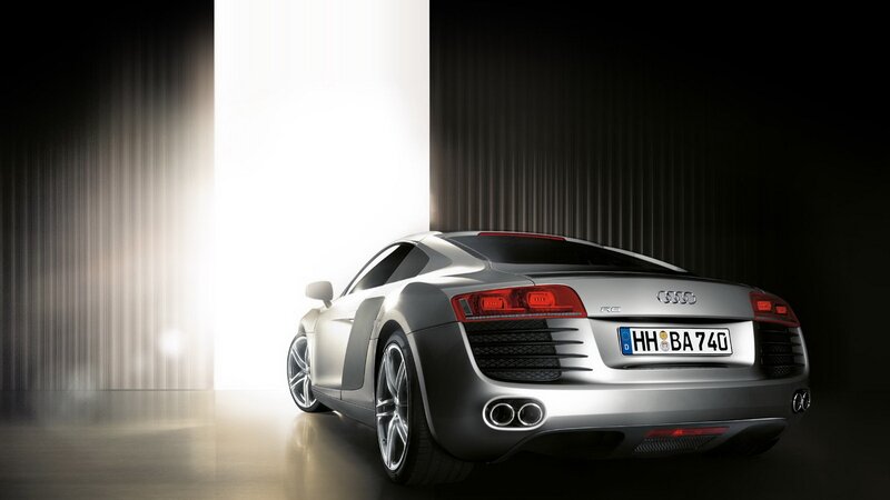 Silver Audi R8 sports car