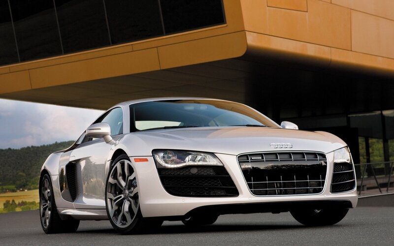 Silver Audi R8 sports car