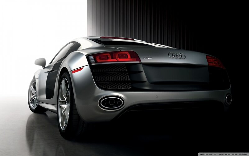 silver audi r8 sports car