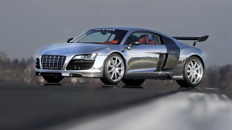 Silver Audi R8 sports car