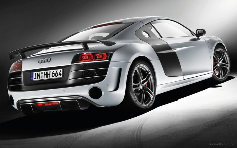 silver audi r8 sports car