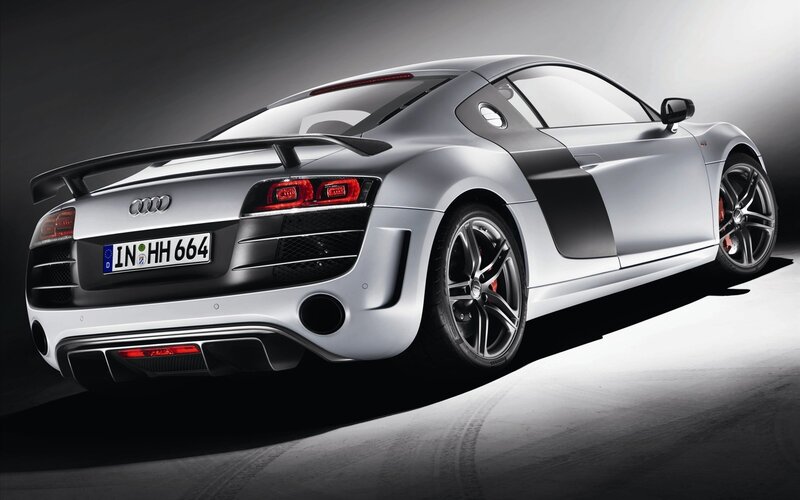 silver audi r8 sports car