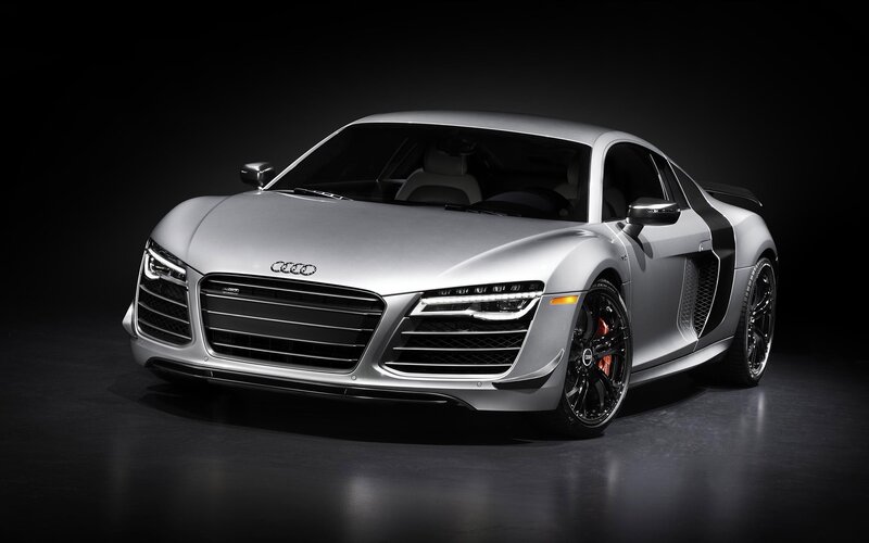 Silver Audi R8 sports car