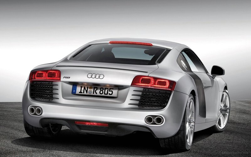 silver audi r8 sports car