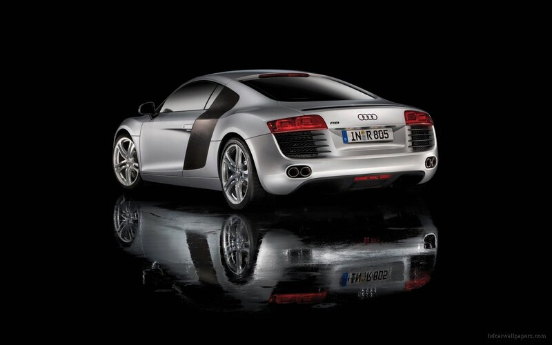silver audi r8 sports car