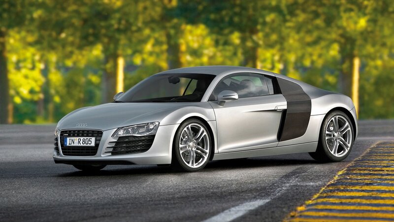 Silver Audi R8 sports car