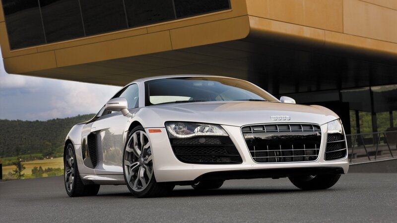 Silver Audi R8 sports car