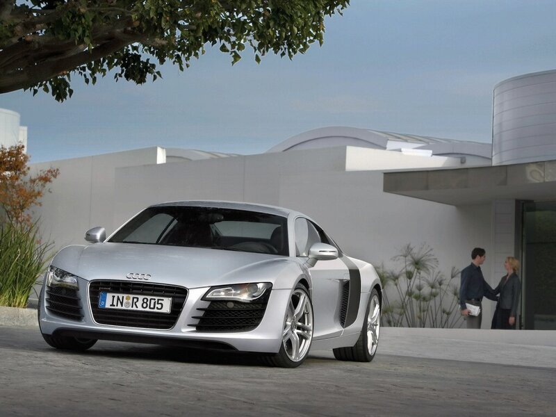 Silver Audi R8 sports car