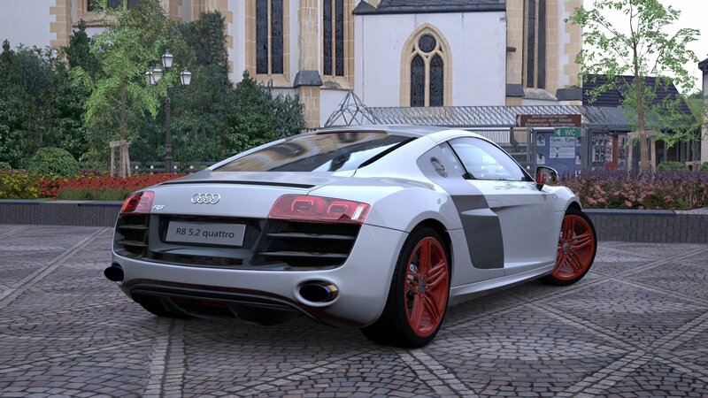 Silver Audi R8 sports car