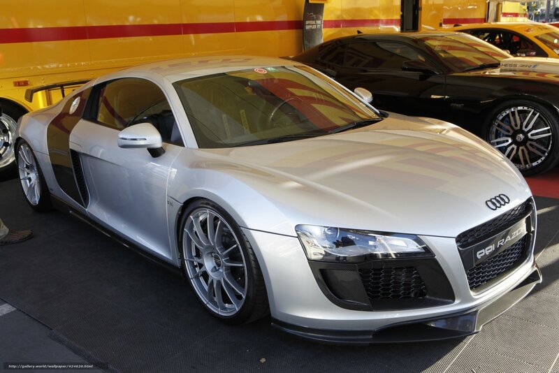Silver Audi R8 sports car