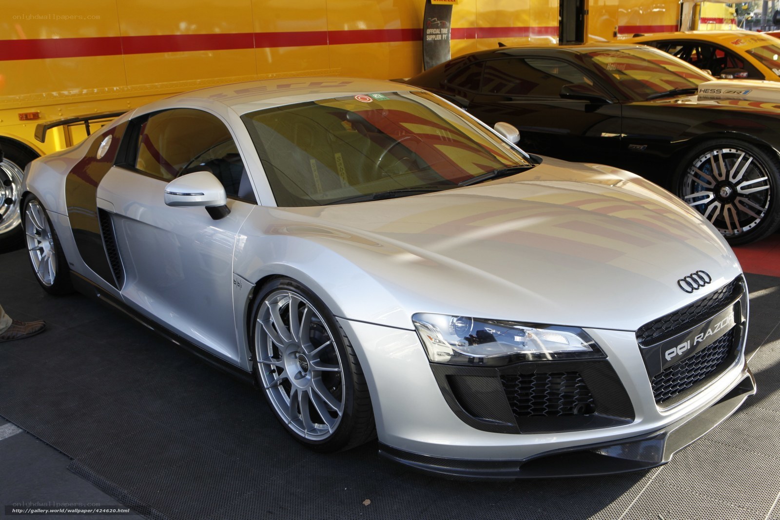 Silver Audi R8 sports car