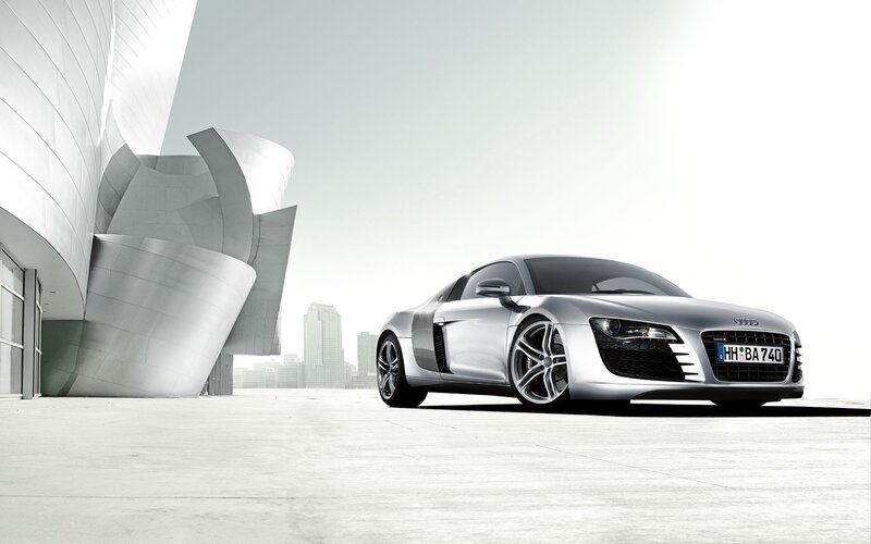 Silver Audi R8 sports car