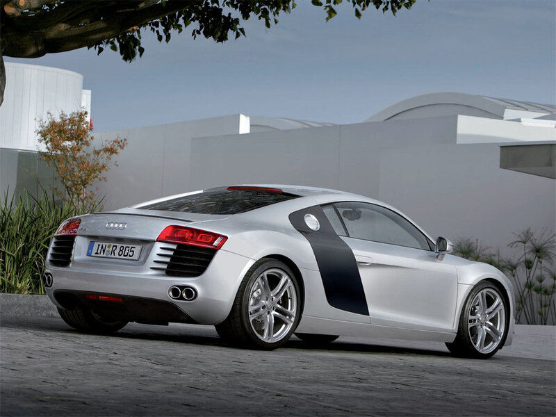 Silver Audi R8 sports car