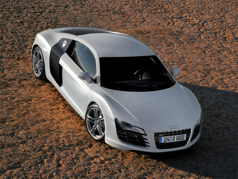 Silver Audi R8 sports car
