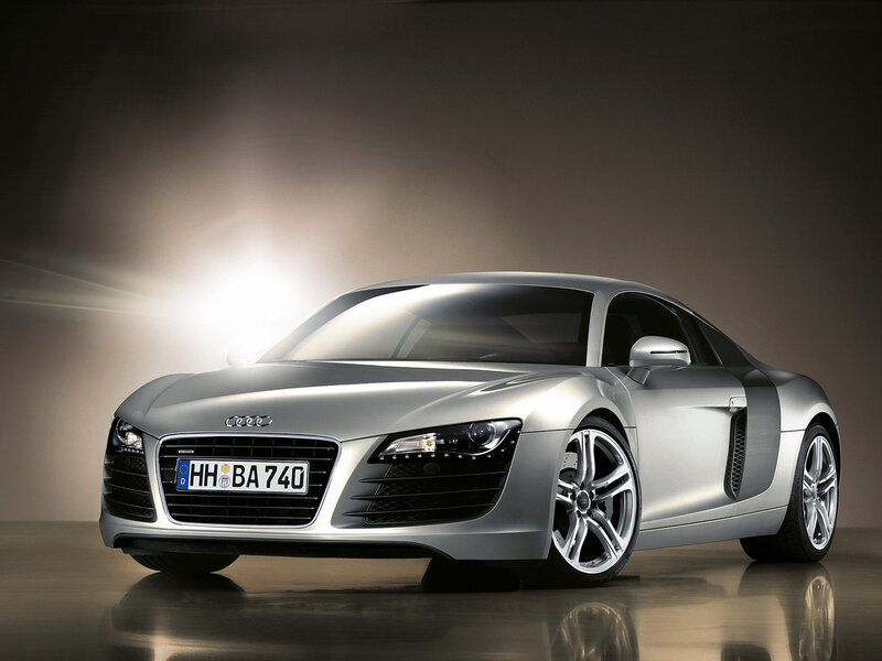 Silver Audi R8 sports car