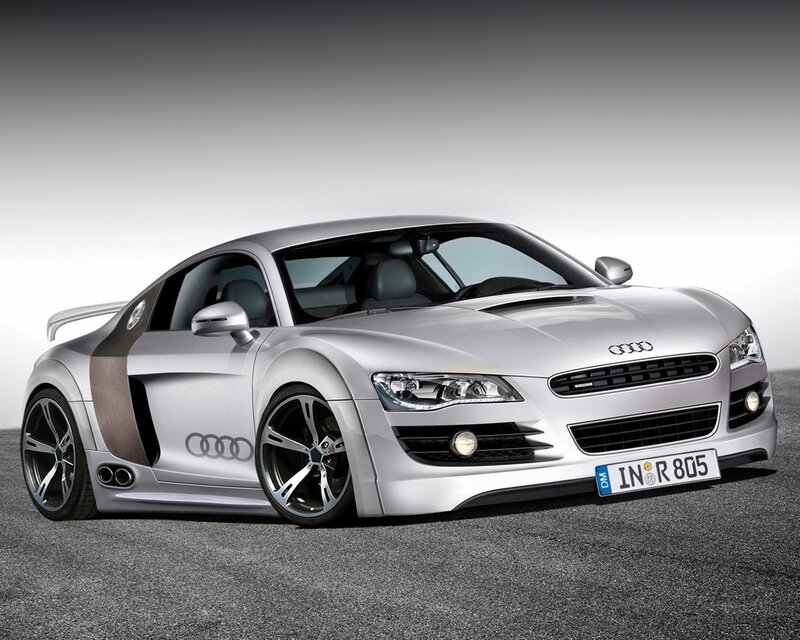 Silver Audi R8 sports car